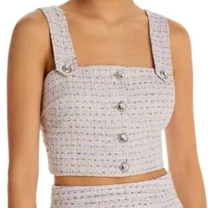 Aqua Purple Tweed Women's Crop Top
